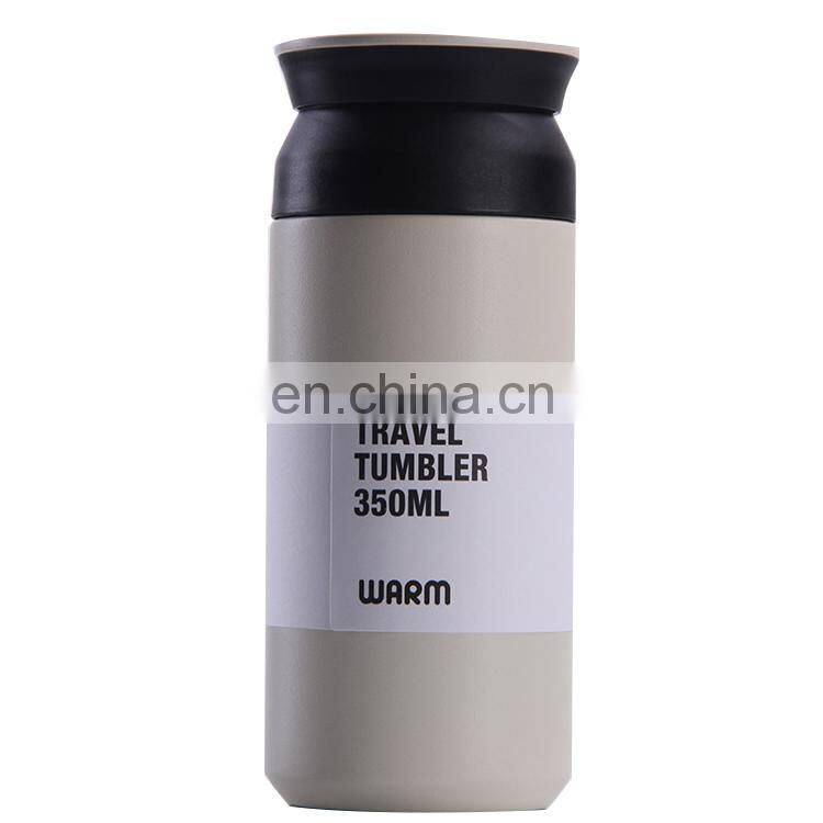 Portable 12oz Metal Coffee Mug Double Wall Vacuum Travel Tumbler with Handle