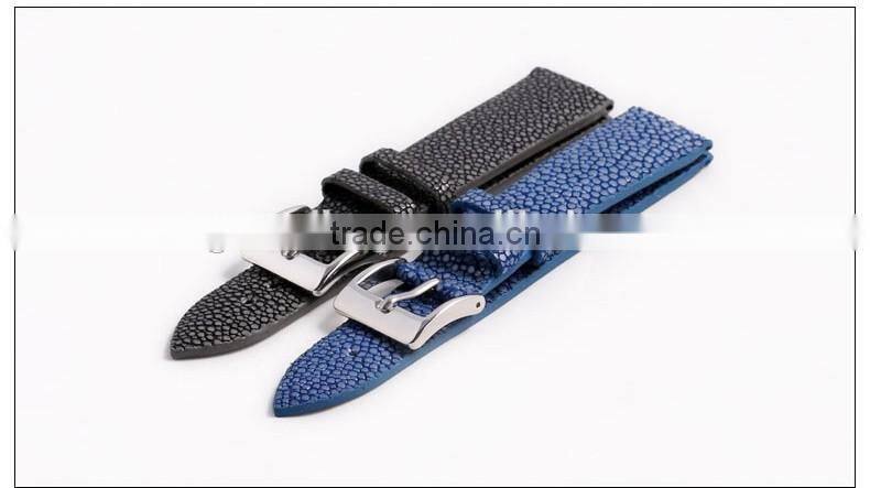 Wholesale Luxury Genuine Stingray skin Leather Unisex Watch Belt for Lady and Men