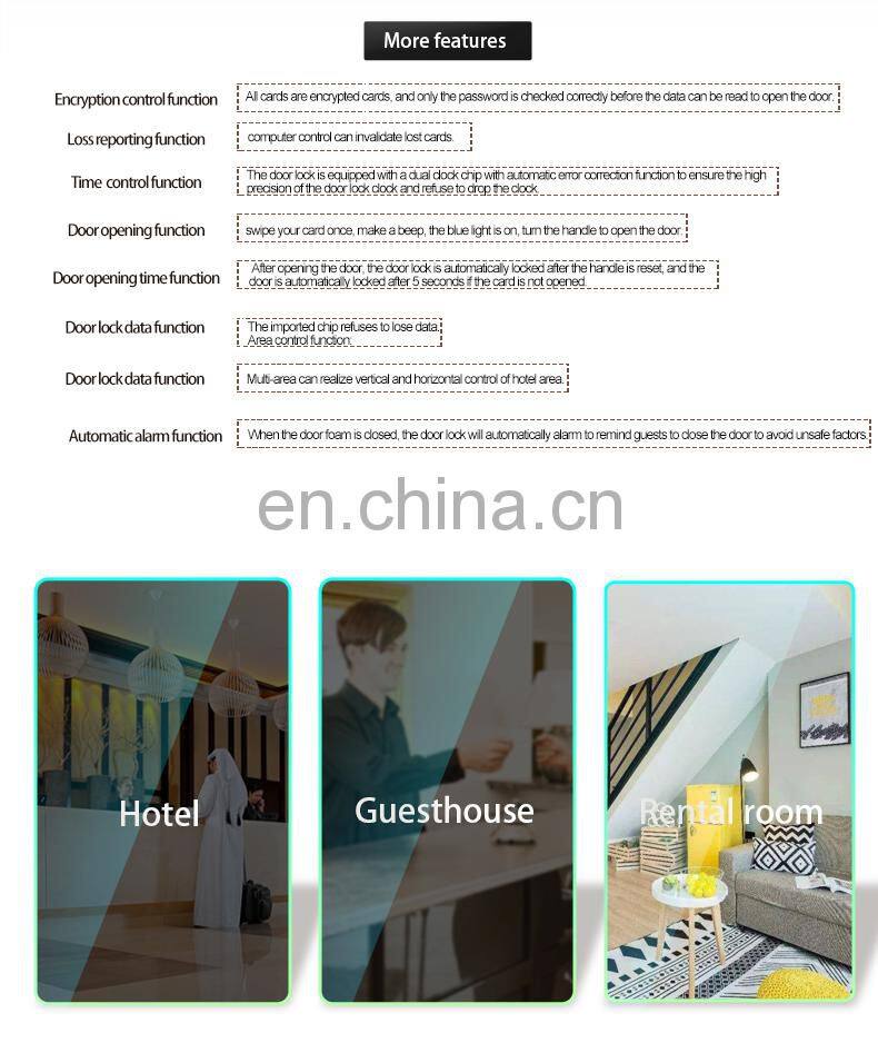 Luxury Split eletronic rfid card door lock hotel lock smart keyless IC card unlocking