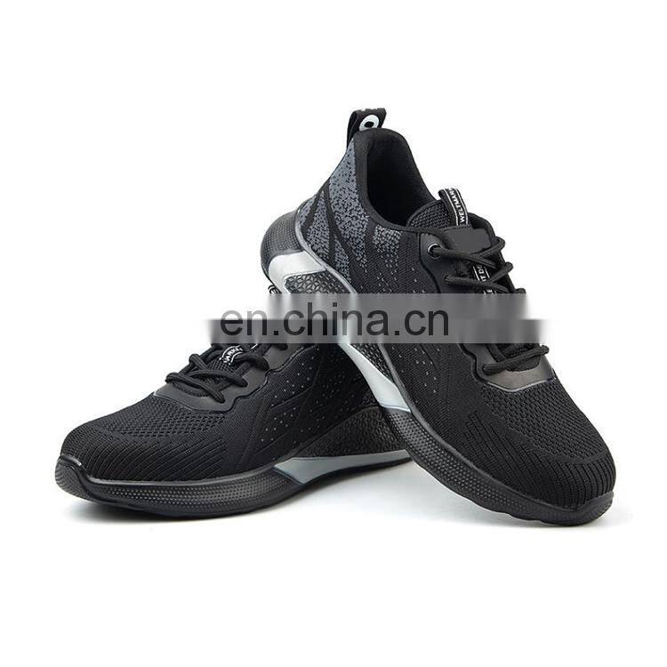 Breathable light weight comfort flying woven zapatos de seguridad de trabajo sneaker shoe safety