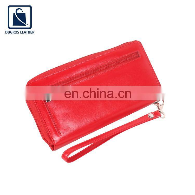 Stylish Look Matching Stitching Magnet Closure Type Genuine Leather Wallet for Women