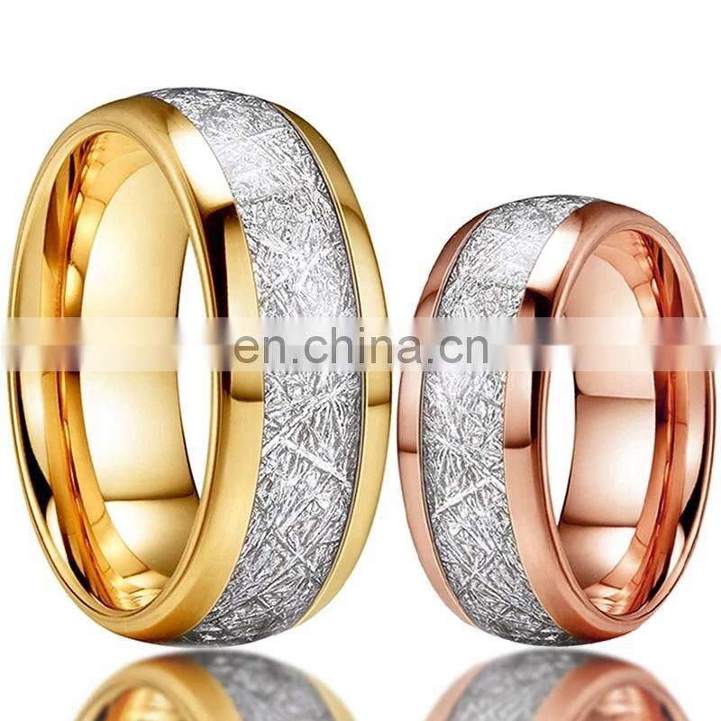 8mm Silk Grain Stainless Steel Ring For Men Women Jewelry