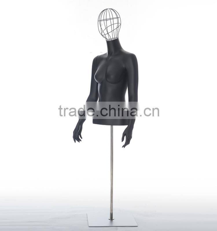 half body female torso mannequin with metal head