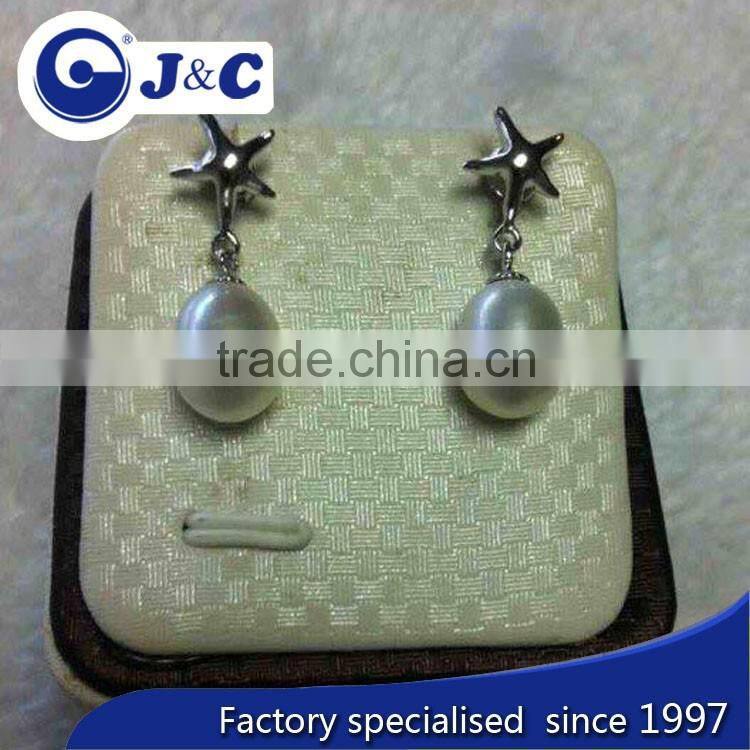 fashion real nature white pearl earring,pearl eardrop,black ear nail,black ear nail