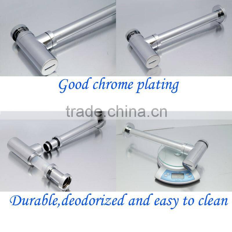 Watermark Modern Designer Chrome Plated Brass Basin Sink Bottle Trap with Extension Tube (J220)