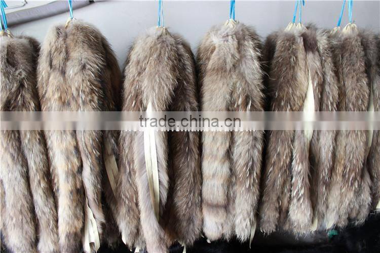 Factory Direct Natural Color Raccoon Fur Stripes For Jacket Collar