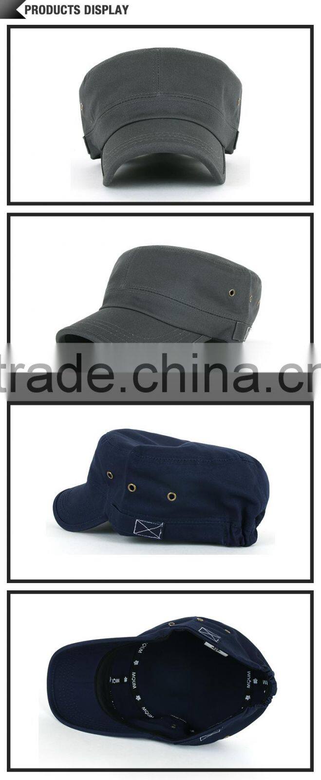 New fashion flat top military hat wholesale military cadet hat