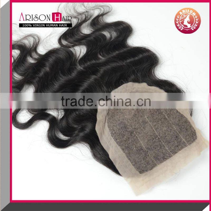 Cheap Free Parting 3 Part Silk Base Lace Closure, Hot Selling Brazilian Hair Closure Piece