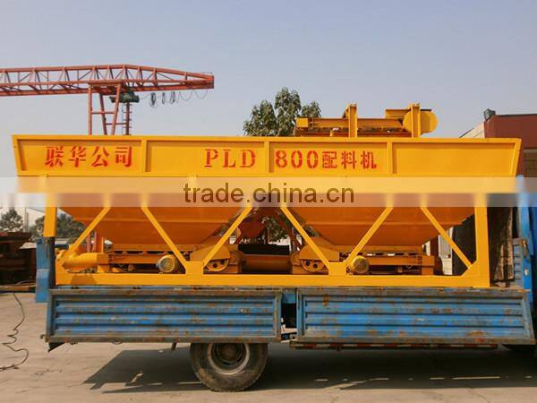2 Bins Concrete Batching Machine Hopper Aggregate PLD800 High Accuracy