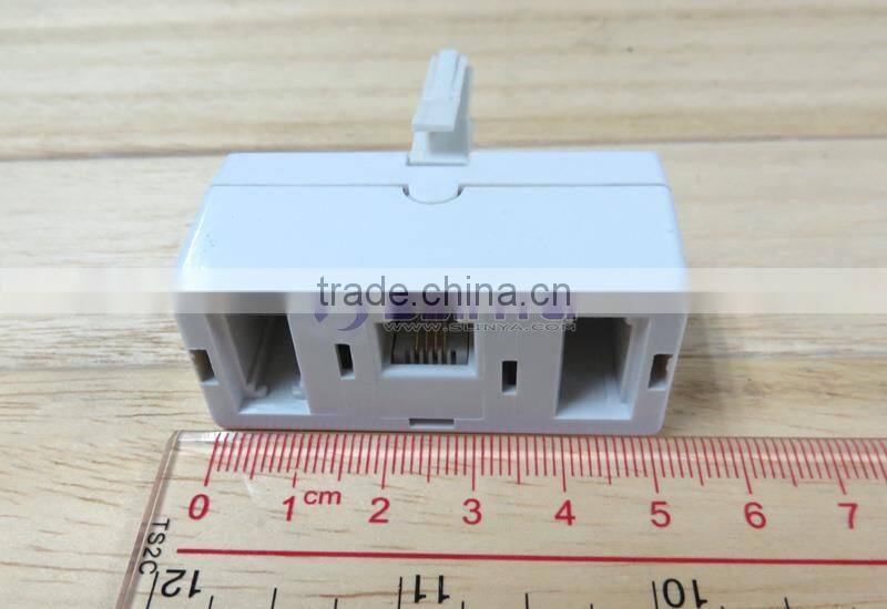 BT 1 Male to Dual Female RJ11 6P4C Plug Telephone Cable Adapter