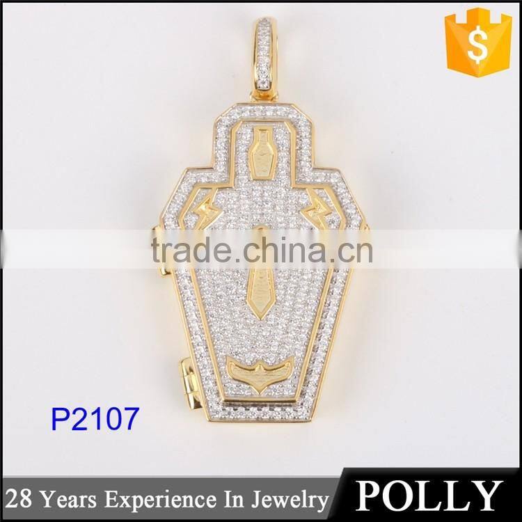 Popular hip hop style pendant 925 sterling silver pendant for young men