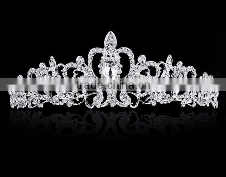 Upscale luxury full diamond tiara crown of the bride wedding headband, Baroque pop hair accessories hair clip