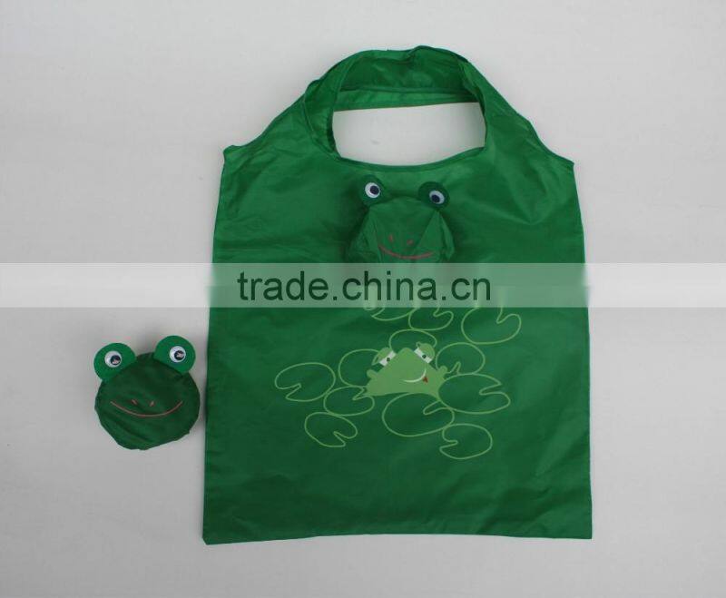 Wholesale cartoon animal frog portable reuseable shopping bag