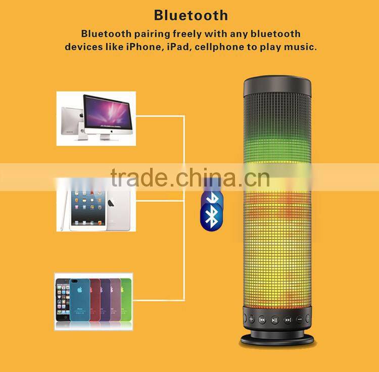 2016 2300mah battery long playing time LED light wireless bluetooth speaker