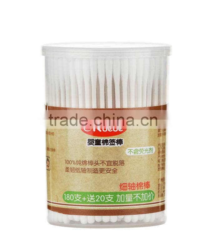 baby care product high quality 100pcs wooden stick cotton buds, in rectangle box, cotton swabs, beauty cotton buds