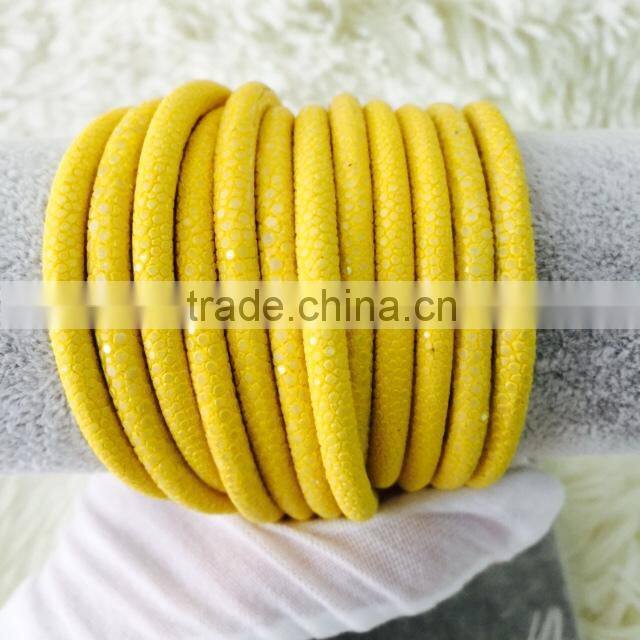 Genuine Purple Green Orange Blue Black Stingray Leather Bracelet Stingray Jewelry Cord for Gift