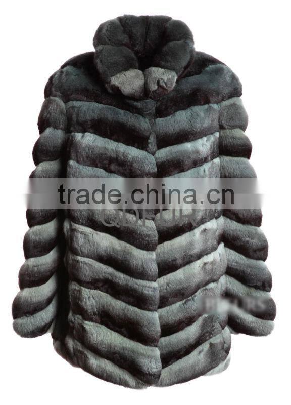 QD23121 Wholesale Retail 2013 Lady High Quality Chinchilla Warm Coat Plus Size Overcoat