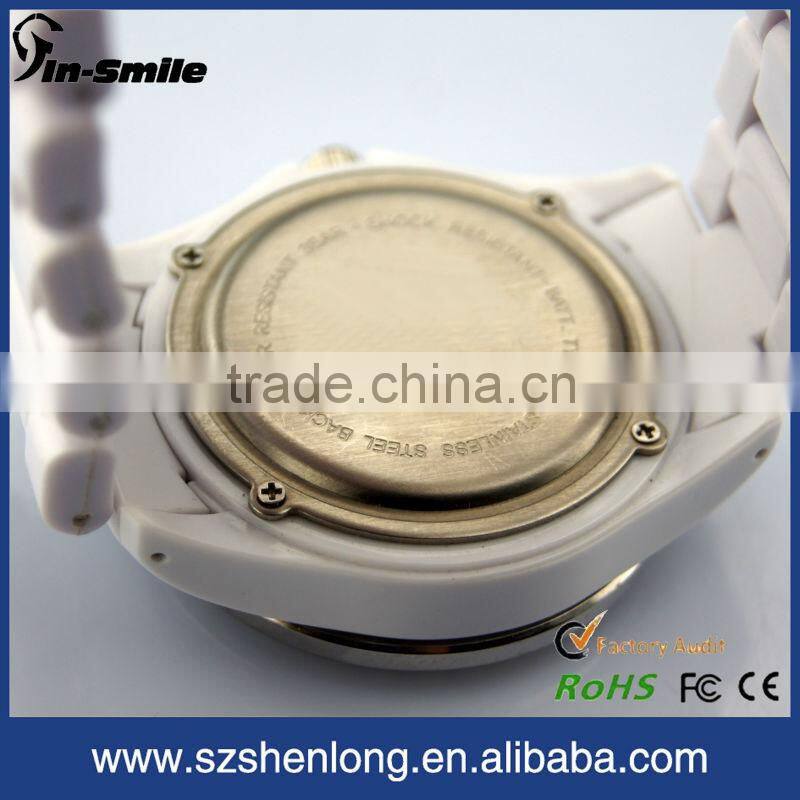 White ceramic wrist watch crystals and black