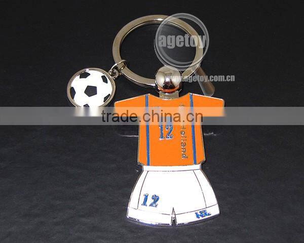 Holland Souvenir Soccer Ball Custom Metal Soccer Jersey Keychain