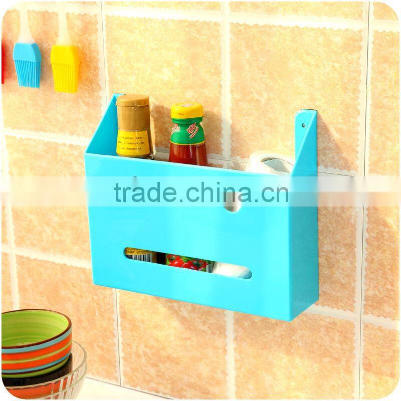 Q1099 wholesale wall box strongly adhesive bathroom racks kitchen bathroom storage box