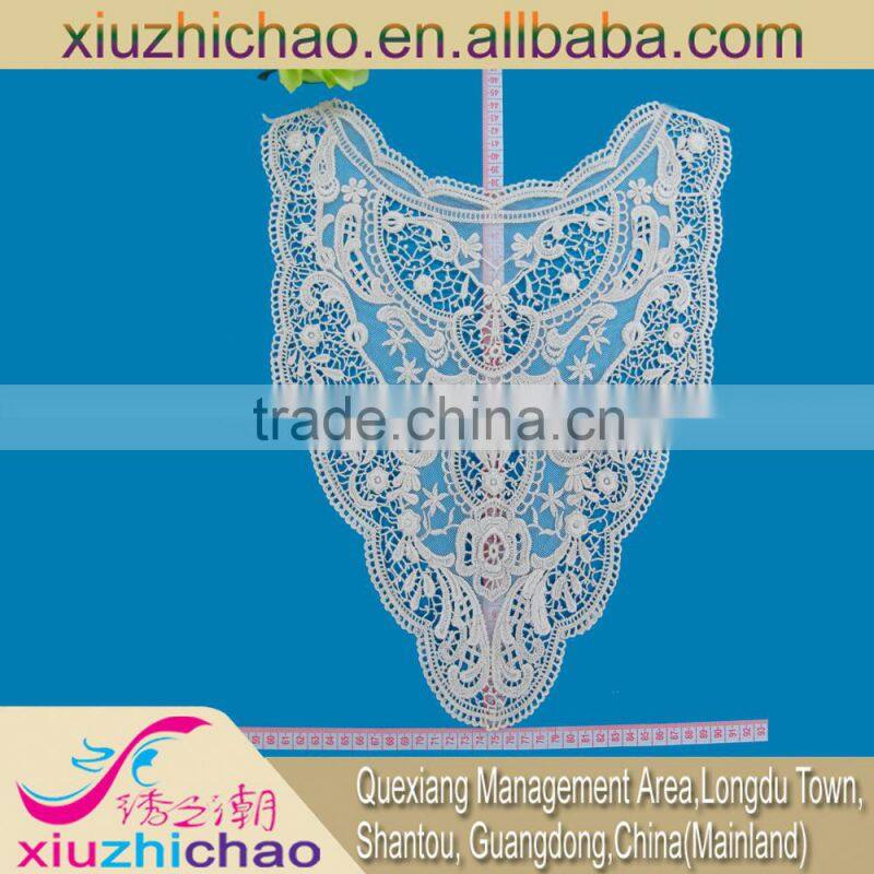 YT015 cotton guipure neckline lace trim applique garment accessories collar designs