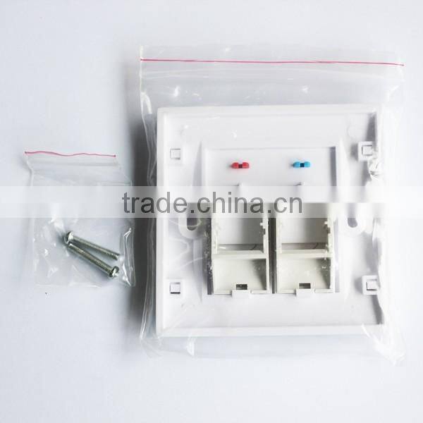 Factory Price Network Dual Port RJ45 Faceplate 86 Type Wall Plate