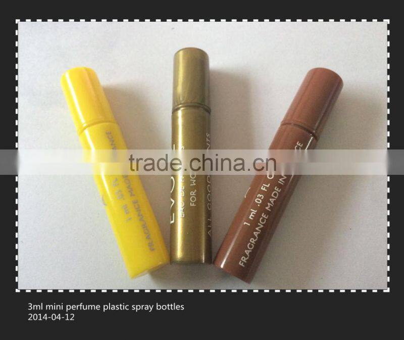 3ml empty perfume mini plastic pump spray bottle
