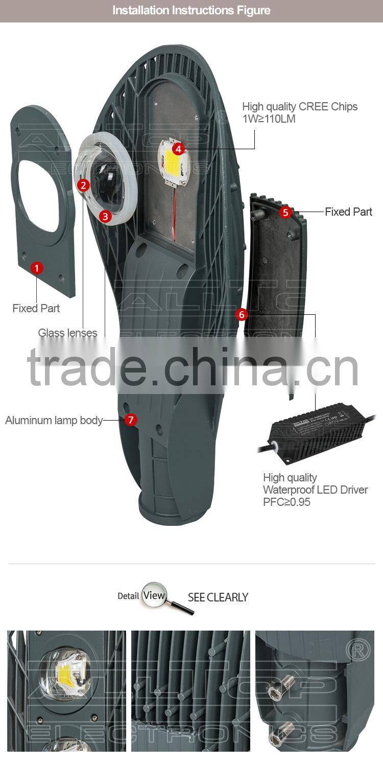 5 Year warranty IP67 Waterproof bridgelux cob 150w ce led street light