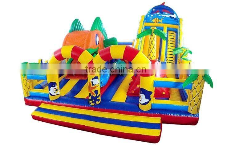 tropical theme kids inflatable trampoline,inflatable kids jumping trampoline,seaworld inflatable trampoline for sale