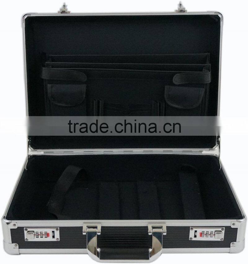 Aluminum Tool Case with Black Shoulder Belt for Easy Carrying, Measures 455 x 330 x 152mm