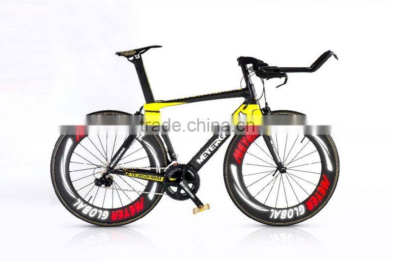 MeyerGlobal newest design chinese full carbon TT bike reflective logo 700C 88mm clincher carbon wheels full carbon tt bike frame