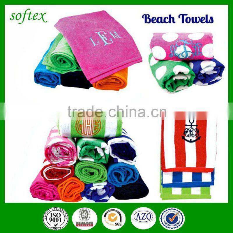 direct buy china cotton personalized striped monogrammed beach towel