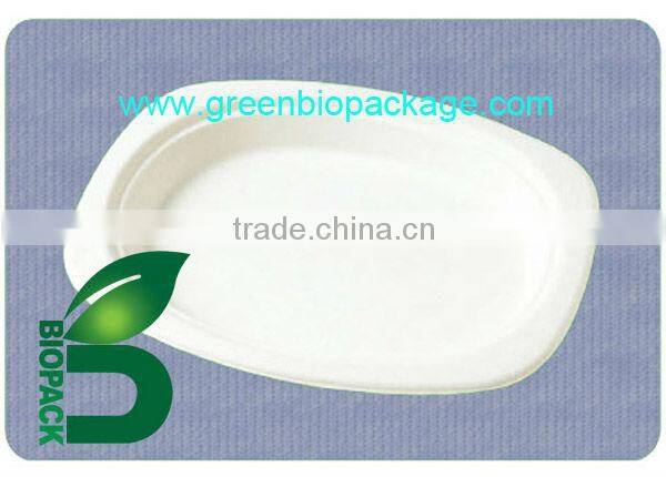 eco-friendly biodegradable 3 compartments Sugarcane Bagasse Plate