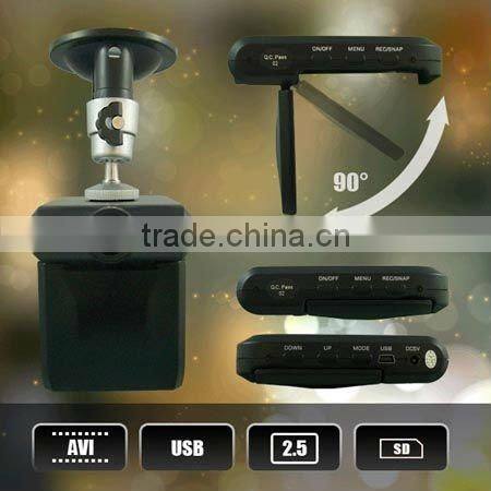 2.5 inch TFT HD 72 degree auto camera recording