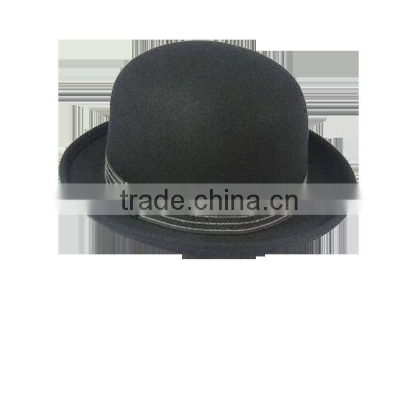 Brim Curling Felted Bowler Hat