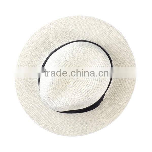 Fashion panama straw hat for women men elegant white fedora hats