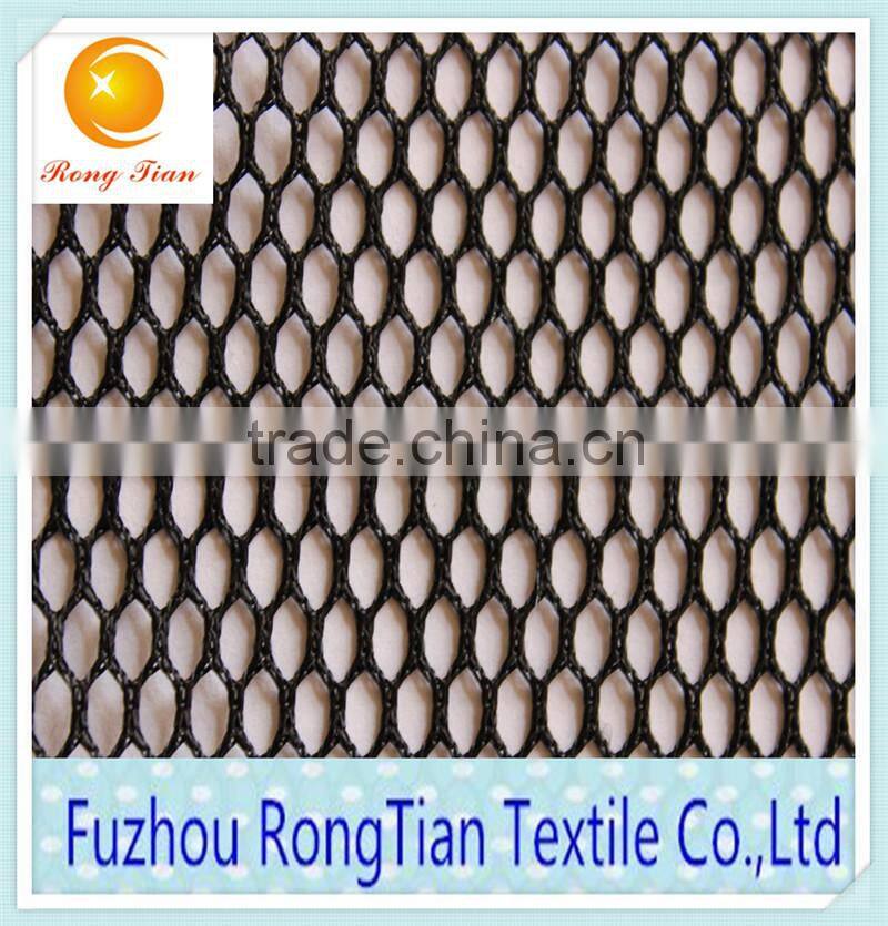 Wholesale polyester tricot black heavy hexagonal mesh fabric for car seat