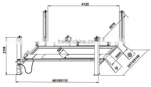 four post aligmnet lift with manual one side release