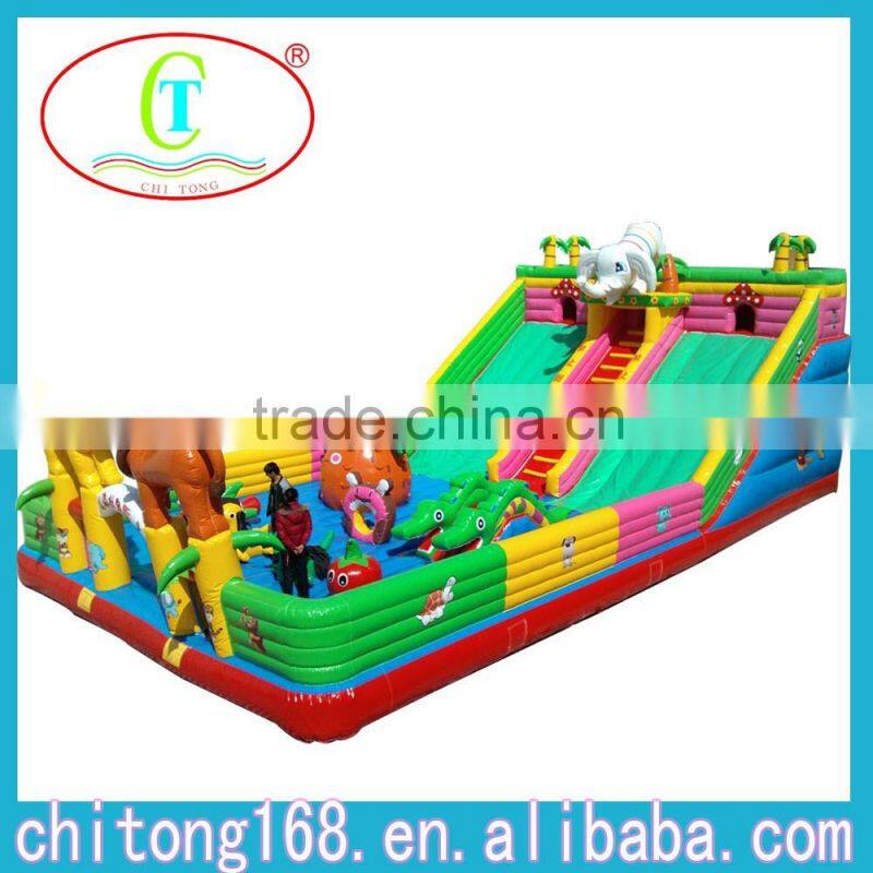 Inflatable Colorful Cartoons Castles With Slides
