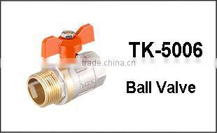 Factory Stock brass ball valve price TMOK Brand Size 1/2'' to 1'' BSP Thread Iron handles with pvc credit insurance support