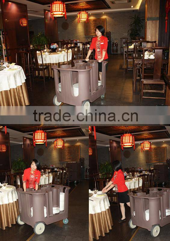 Adjustable towers dish cart plate holder caddy canting equippment