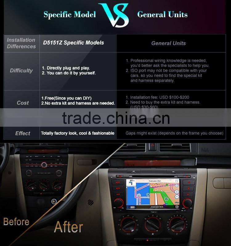 EONON D5151Z 7" Digital Touch Screen Car DVD Player with Built-in GPS For Mazda 3