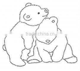 glitter with brown dome studs transfer hot fix motif iron on garments