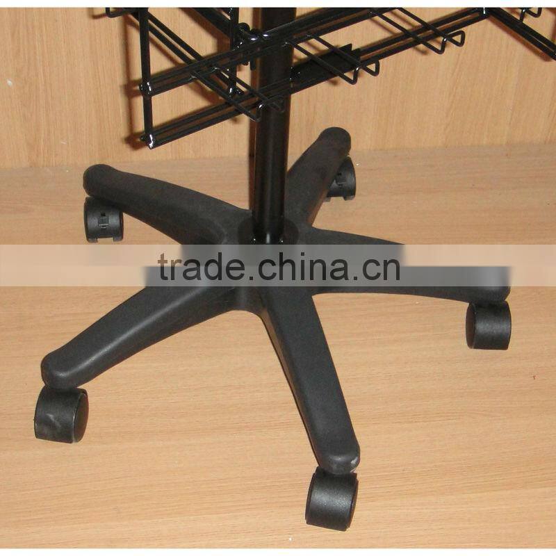 four sides spinning floor hook display from direct factory