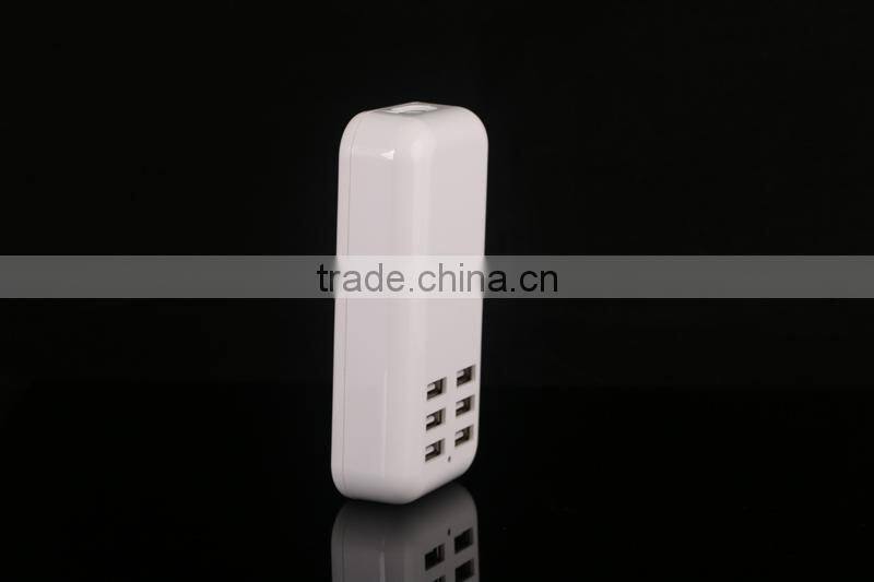 6-Port 5V/4A USB Desktop Charger/Portable Charger All-In-One Travel Charger for iPhone, iPad, iPod, Smartphones, 5V Tablets