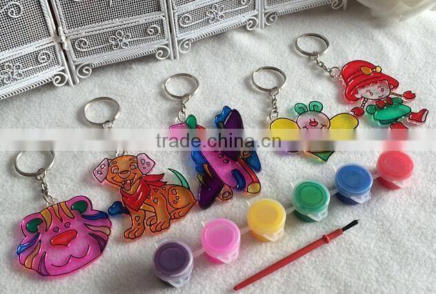 Pervious to light painting with key chain Children's educational parent-child creative DIY coloring of graffiti painted toys