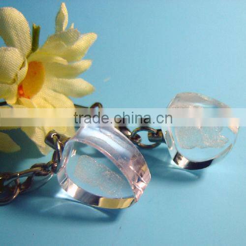Engraved Transparent Custom Logo 3D Crystal Ball Keychain For Company Employees Christmas Gift