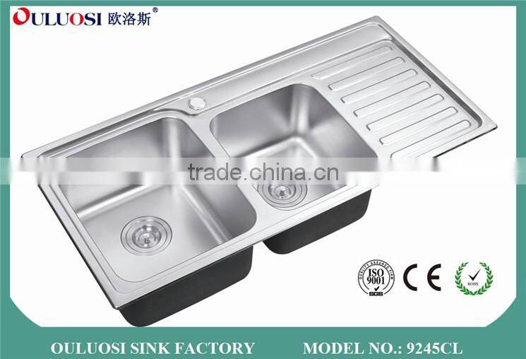 latest silver 304 stainless steel kitchen sink 9245CL