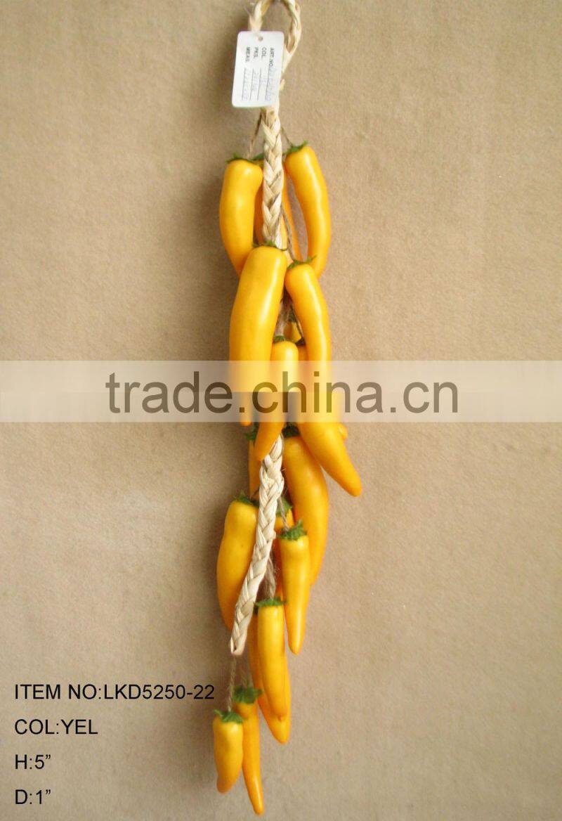 2015 High Quality Harvest Artificial yellow pepper String decoration Artificial vegatables String home decoration