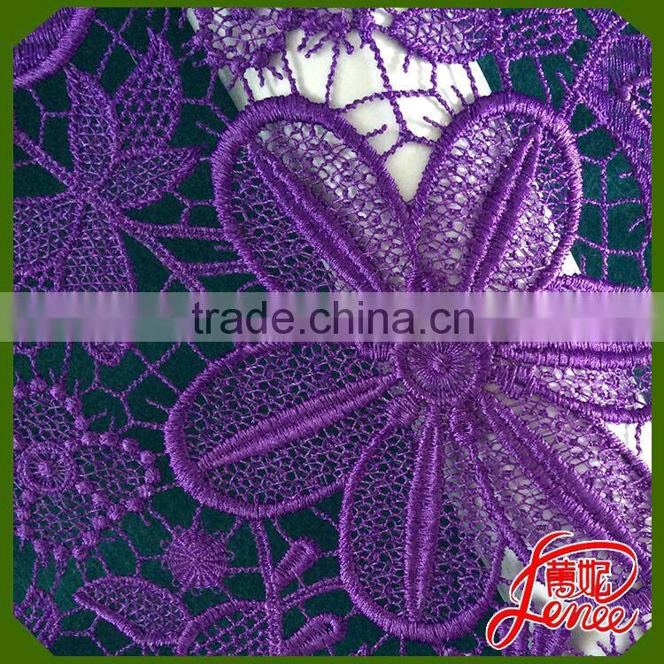 Elegant Color Floral Chemical Embroidery Fabric For Evening Dress